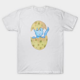 Cute baby dinosaur hatching from an egg T-Shirt